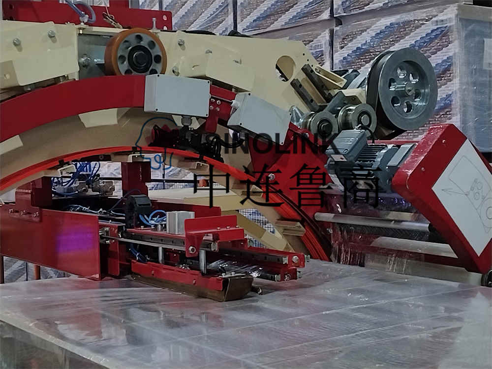 プレート建築材料用の自動6面前伸縮ラッピングマシン