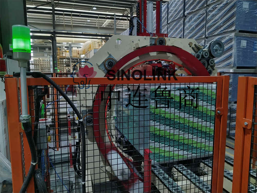 プレート建築材料用の自動6面前伸縮ラッピングマシン