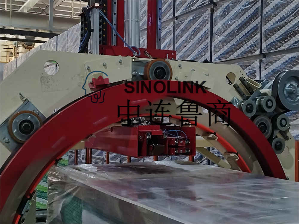 プレート建築材料用の自動6面前伸縮ラッピングマシン